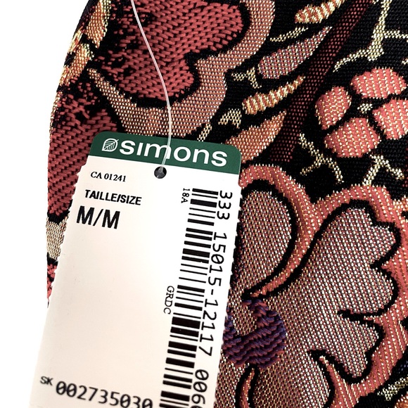 Simons mini floral skirt with shimmer gold details size M - Picture 4 of 5